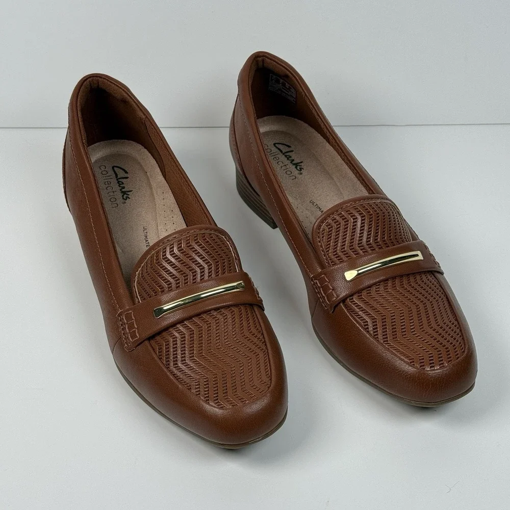 Clarks Collection Ultimate Comfort Loafers Flats Cinnamon Brown US 8 UK 5.5 EU 3